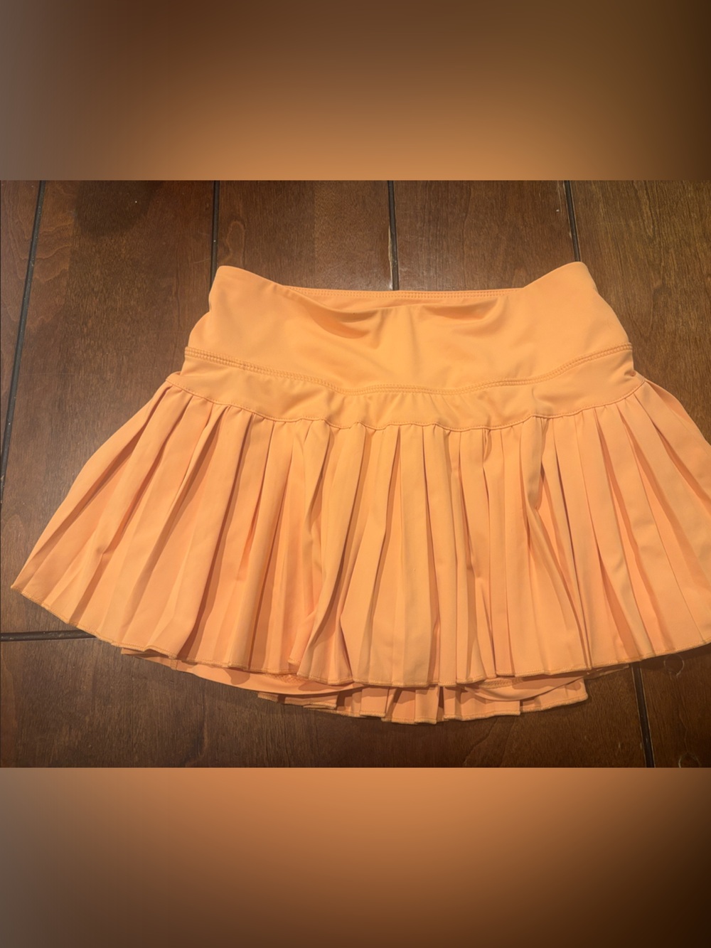 Women's Pleated Circle Skater Skirt in Orange